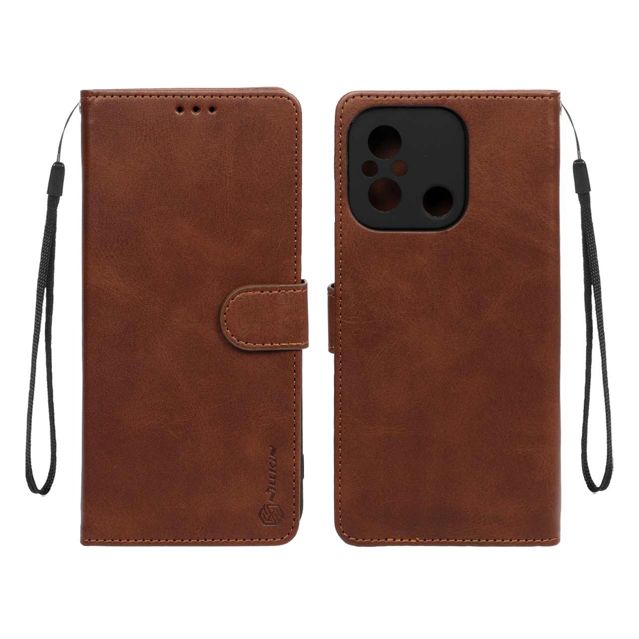 کیف موبایل مگنتی Nillkin مدل Xiaomi Redmi 12C / Redmi 11A / Poco C55 - قهوه ای